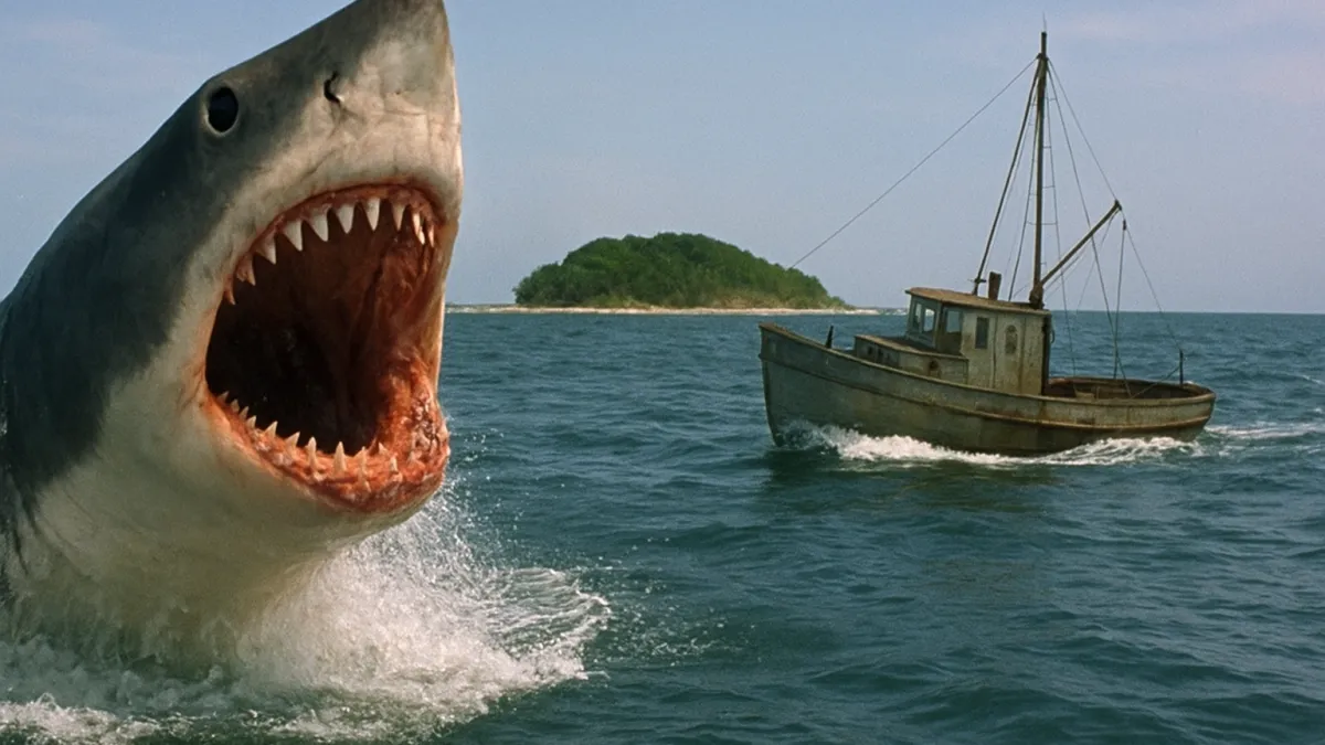 Tubarão de Steven Spielberg ataques ilha terror clássico